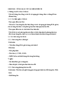 Tài liệu ôn thi kết thúc học phần Tài chính tiền tệ/ Đại học nội vụ Hà Nội