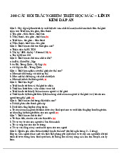 300 câu hỏi trắc nghiệm môn triết học Mác – Lê Nin-Trường Đại học Vinh