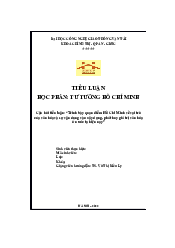 Tiểu luận học phần Tư tưởng Hồ Chí Minh | Trường đại học Điện Lực