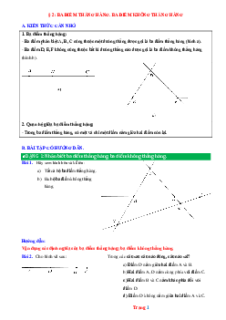 Phương pháp giải Bài 2: Ba điểm thẳng hàng không thẳng hàng Toán 6 CTST