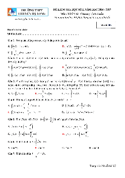 Đề thi HK2 Toán 12 năm học 2016 – 2017 trường THPT chuyên Hạ Long – Quảng Ninh