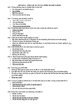 Bộ câu hỏi trắc nghiệm môn Tài chính doanh nghiệp có đáp án