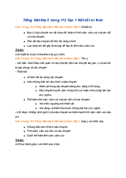 Giải SGK Tiếng Việt 5 trang 112 Bài 22: Viết: Tìm ý cho đoạn văn thể hiện tình cảm, cảm xúc về một câu chuyện - Kết nối tri thức (Tập 1)