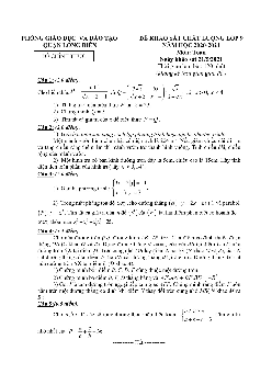 Đề khảo sát chất lượng Toán 9 năm 2020 – 2021 phòng GD&ĐT Long Biên – Hà Nội