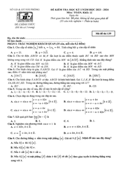 Đề học kỳ 1 Toán 11 năm 2023 – 2024 trường chuyên Trần Phú – Hải Phòng
