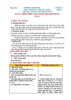 Giáo án Lịch sử và địa lí lớp 4 Tuần 16 | Chân trời sáng tạo
