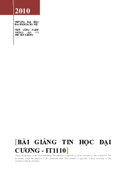 Giáo trình Tin học đại cương | Đại học Bách khoa Hà Nội