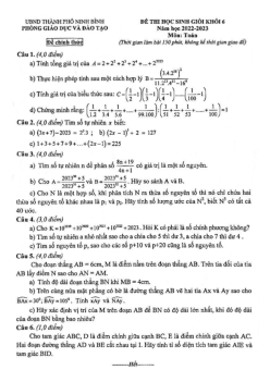 Đề học sinh giỏi Toán 6 năm 2022 – 2023 phòng GD&ĐT thành phố Ninh Bình