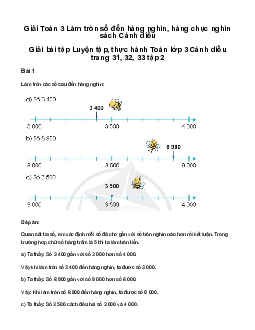 Làm tròn số đến hàng nghìn, hàng chục nghìn: Giải bài tập Luyện tập, thực hành Toán lớp 3 Cánh diều trang 31, 32, 33 tập 2