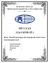 Tiểu luận Quy định của pháp luật về hành vi cạnh tranh không lành mạnh môn Luật kinh tế 3 | Trường Đại học Kinh Doanh và Công Nghệ Hà Nội