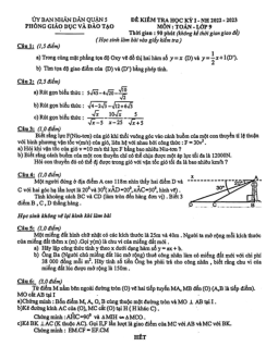 Đề cuối học kỳ 1 Toán 9 năm 2022 – 2023 phòng GD&ĐT Quận 5 – TP HCM