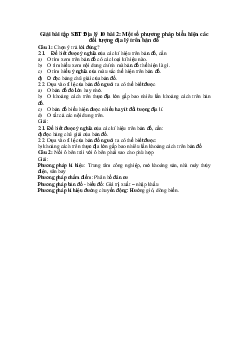 Giải bài tập SBT Địa lý 10 bài 2: Một số phương pháp biểu hiện các đối tượng địa lý trên bản đồ