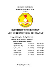 Bài thi kết thúc học phần - Chiến lược cạnh tranh của Vinamilk môn Hệ thống thông tin quản lý | Học viện Ngân hàng