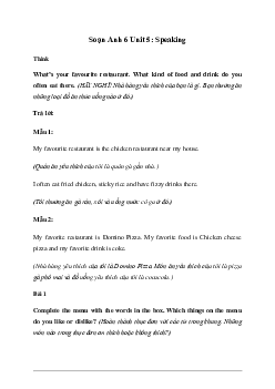 Giải Tiếng Anh 6 Unit 5: Speaking - Friends Plus