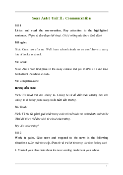 Giải Tiếng Anh 8 Unit 11: Communication | Kết nối tri thức