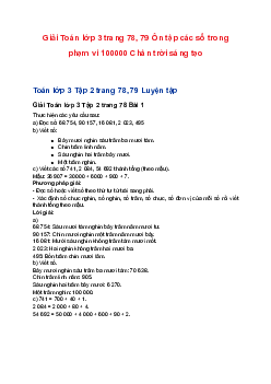 Giải Toán lớp 3 trang 78, 79 Ôn tập các số trong phạm vi 100000 Chân trời sáng tạo