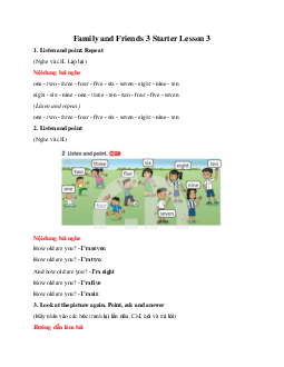 Family and Friends 3 Starter Lesson 3