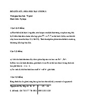 Tự Luận và Giải Bài Tập Đề thi giữa kỳ | Hóa đại cương | Trường Đại học Khoa học Tự nhiên, Đại học Quốc gia Hà Nội