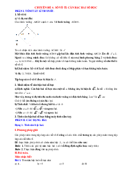 Chuyên đề số vô tỉ, căn bậc hai số học Toán 7