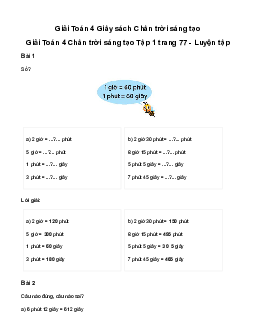 Giải Toán lớp 4 Bài 34: Giây| Chân Trời sáng tạo
