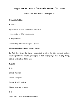 Unit 2 lớp 9 Project