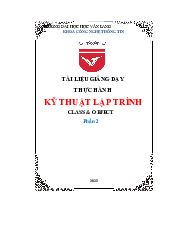 Tài liệu giảng dạy thực hành: Kỷ thuật lập trình - Công nghệ thông tin | Đại học Văn Lang