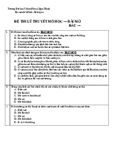 Đề thi lý thuyết mô học | Đại học Y khoa Phạm Ngọc Thạch