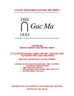 Sử dụng liên hợp trực tiếp giải phương trình chứa căn (liên hợp 1) – Lương Tuấn Đức