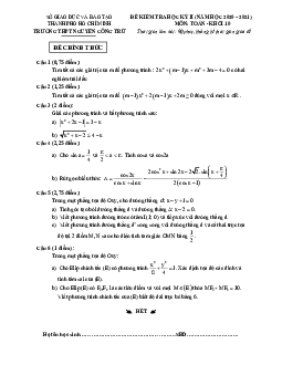 Đề thi HK2 Toán 10 năm 2020 – 2021 trường THPT Nguyễn Công Trứ – TP HCM