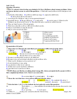 Đề cương Unit 1: Test 2 /Đại học nội vụ Hà Nội