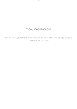 Thông CÁO BÁO CHÍ | Báo chí và truyền thông | Đại học Khoa học Xã hội và Nhân văn, Đại học Quốc gia Thành phố HCM