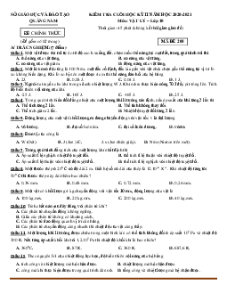 Đề thi HK2 Vật Lí 10 Sở GD & ĐT Quảng Nam 2020-2021