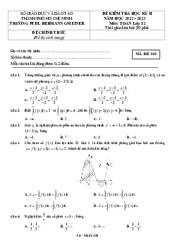 Đề học kỳ 2 Toán 12 năm 2022 – 2023 trường PTDL Hermann Gmeiner – TP HCM