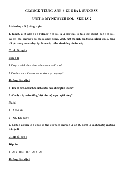 Tiếng Anh lớp 6 Unit 1 Skills 2