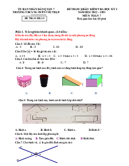]Đề tham khảo học kỳ 1 Toán 7 năm 2022 – 2023 trường Đức Trí – TP HCM