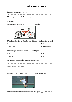 Ngân hàng Bài tập ôn thi IOE lớp 5