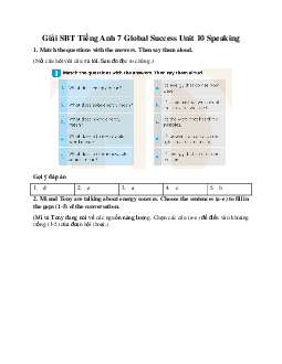 Giải SBT Tiếng Anh 7 Global Success Unit 10 Speaking