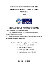 Final Group Project: Analysis of VinFast's Market Position | Microeconomics | Trường Đại học Quốc tế, Đại học Quốc gia Thành phố Hồ Chí Minh