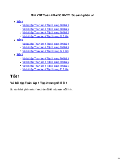 Vở bài tập Toán lớp 4 Bài 58: So sánh phân số Kết nối tri thức