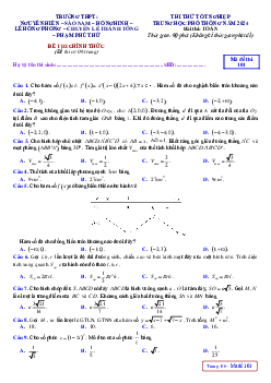 Đề thi thử tốt nghiệp THPT 2024 môn Toán cụm trường THPT – Quảng Nam