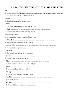 Bài tập tự luận tiếng Anh lớp 9 Unit 5 The Media Số 1