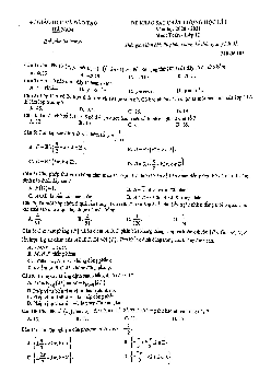 Đề thi học kì 1 Toán 11 năm học 2020 – 2021 sở GD&ĐT Hà Nam