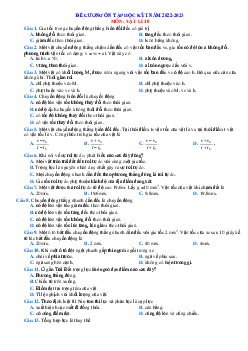 Đề cương ôn tập Lý 10 học kỳ 1