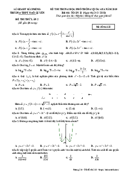 Đề thi thử Toán THPT Quốc gia 2019 trường THPT Ngô Quyền – Hải Phòng lần 2