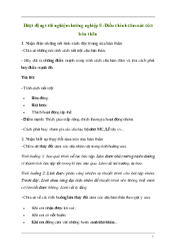 Hoạt động trải nghiệm 8: Điều chỉnh cảm xúc của bản thân | Cánh diều