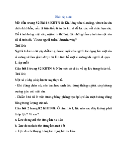 Giải Khoa học tự nhiên 8 bài 16: Áp suất | Cánh diều