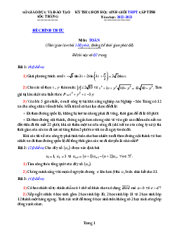 Đề học sinh giỏi cấp tỉnh Toán THPT năm 2022 – 2023 sở GD&ĐT Sóc Trăng