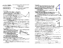 SỞ GIÁO DỤC VÀ ĐÀO TẠO HÀ NỘI TRƯỜNG THPT ĐỒNG QUAN  KÌ THI HỌC SINH GIỎI KHỐI 10  Môn  Vật lý