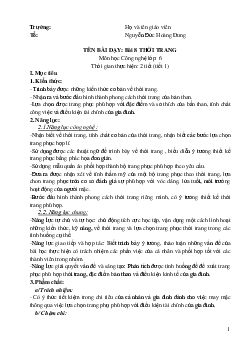Giáo án Công nghệ 6 sách Chân trời sáng tạo Bài 8