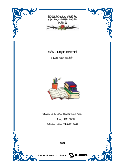 Bài tập tổng hợp môn Luật kinh tế (có đáp án) hay, hấp dẫn nhất